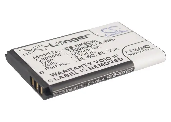 Μπαταρία για τηλέφωνο CAMERON SINO BL-5C, για Nokia 105 2700 3110 5130 6230 E50, 3.7V, 1200mAh