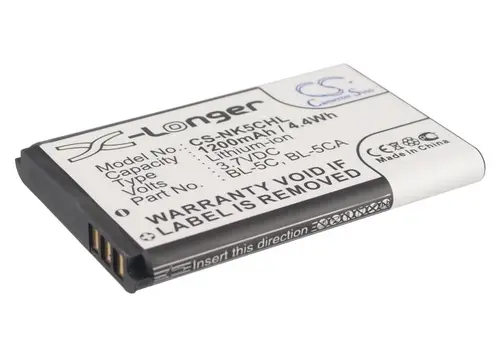 Baterie pentru telefon CAMERON SINO BL-5C, pentru Nokia 105 2700 3110 5130 6230 E50, 3.7V, 1200mAh - 1