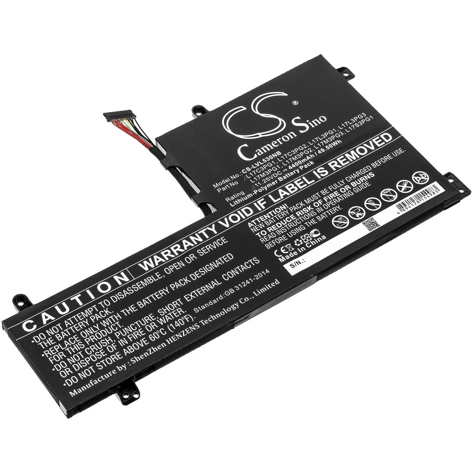 Батерия за лаптоп LENOVO L17C3PG1  Legion Y530 Y730  LVL530NB  11.25V 4400mAh CAMERON SINO - image 1