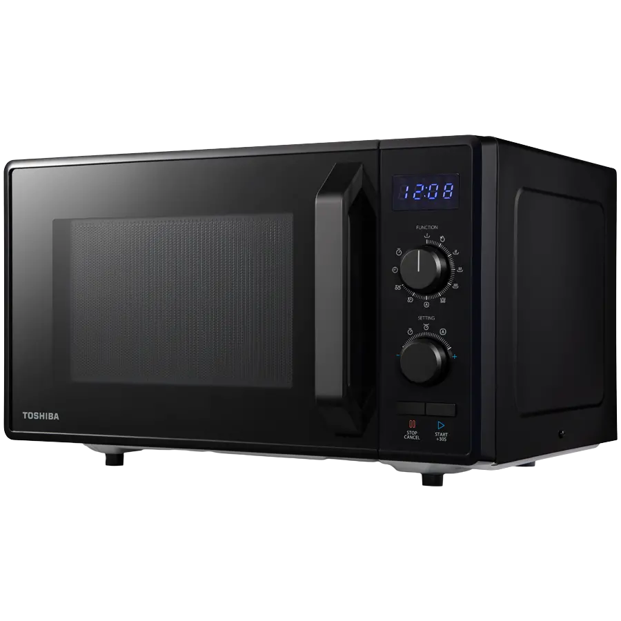 3-in-1 Microwave Oven with Grill and Combination Hob, 23 Litres, Rotating Plate with Storage, Timer, Built-in LED Lights, 900 W, Grill 1050 W, Pizza Programme, Black - image 2