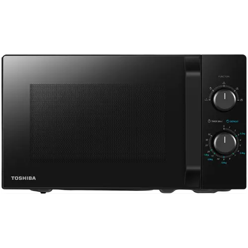 Microwave oven, volume 20L, mechanical control, 800W, 5 power levels, LED lighting, defrosting, cooking end signal, black - image 1