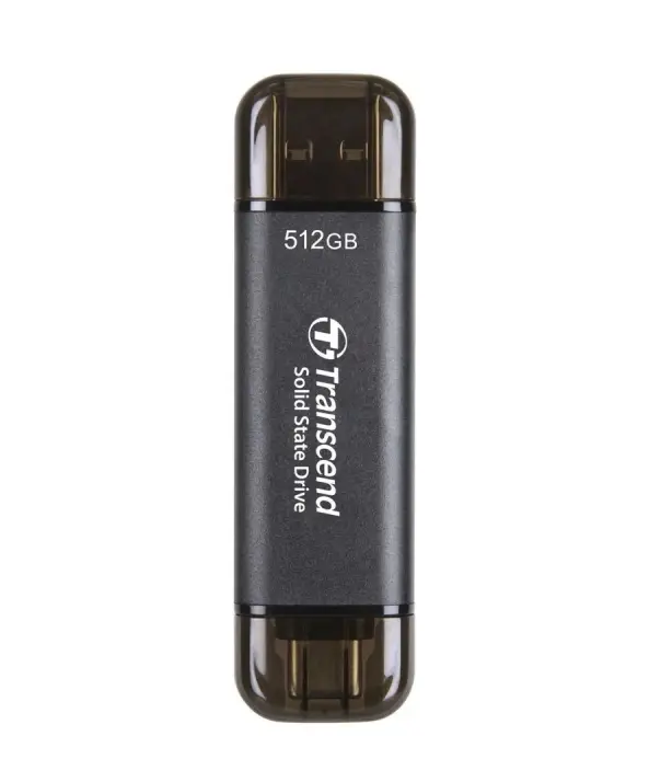 Твърд диск, Transcend 512GB, External SSD, ESD310C, USB 10Gbps, Type C/A, Black