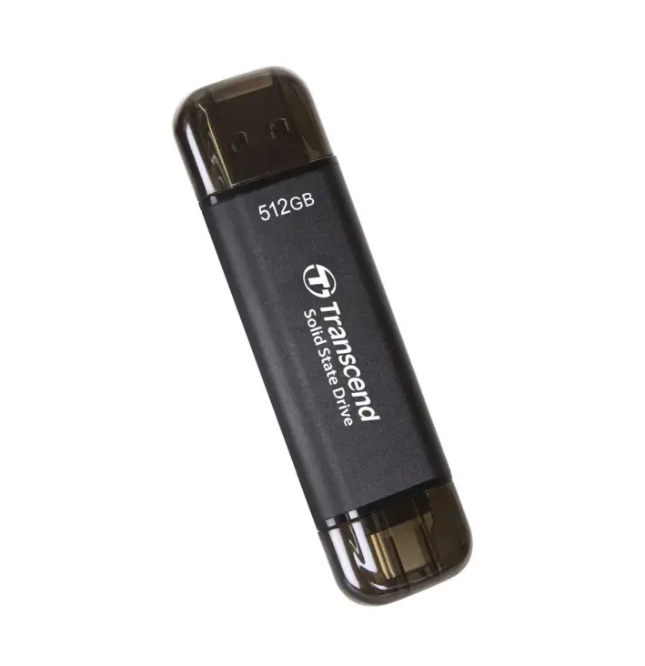 Твърд диск, Transcend 512GB, External SSD, ESD310C, USB 10Gbps, Type C/A, Black - image 1