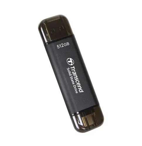 Твърд диск, Transcend 512GB, External SSD, ESD310C, USB 10Gbps, Type C/A, Black - image 1