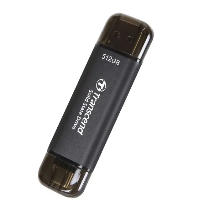 Твърд диск, Transcend 512GB, External SSD, ESD310C, USB 10Gbps, Type C/A, Black - image 2