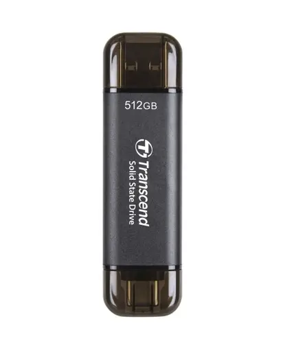 Твърд диск, Transcend 512GB, External SSD, ESD310C, USB 10Gbps, Type C/A, Black