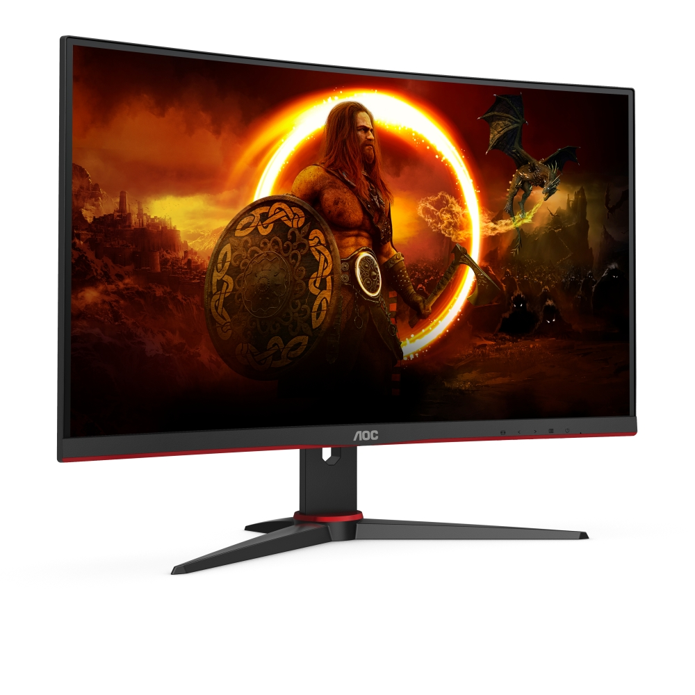 Монитор, AOC C27G2E/BK, 27" Curved 1500R VA WLED, 1920x1080@165Hz, 4ms GtG, 1ms MPRT, 250cd m/2, 4000:1, DCR 80M:1, Adaptive Sync, FlickerFree, Low Blue Light, Tilt, D-SUB, 2xHDMI, DP - image 2