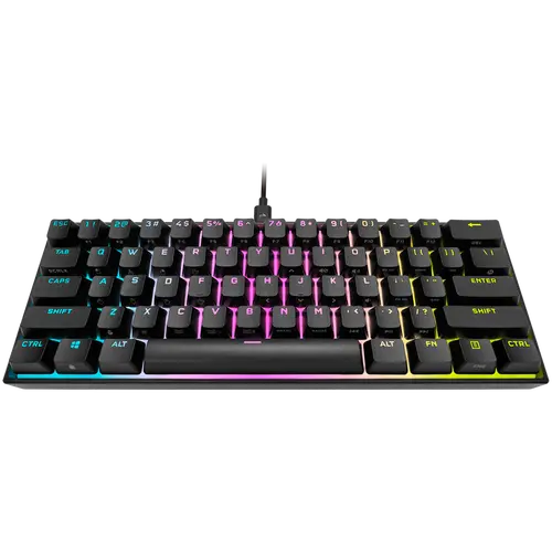 Corsair K65 RGB MINI 60% Mechanical Gaming Keyboard, Backlit RGB LED, CHERRY MX SPEED, Black, Black PBT Keycaps - image 1