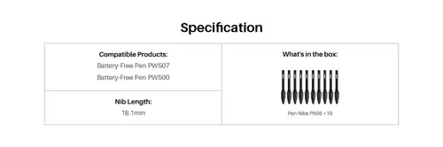 Vârfuri de rezervă HUION PN05, 10 buc. pentru stylus-uri PW500/PW507 - 6