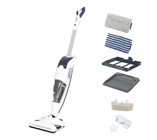 Парочистачка, Rowenta RY7731WH, CLEAN&STEAM REVOLUTION GREY,Microfiber pads 1 'All floors' & 1'Hard Spot', Water filtration cartridge x2, Essential oilchips x10, Carpetglider