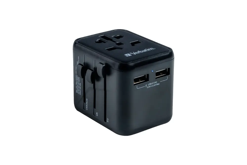 Адаптер, Verbatim UTA-01 Universal Travel Adapter with 2 x USB-A ports
