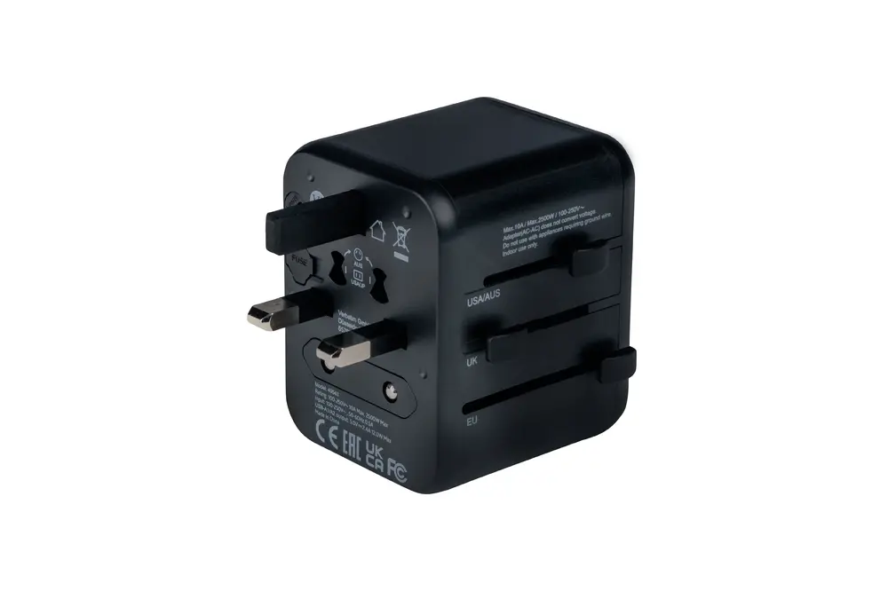 Адаптер, Verbatim UTA-01 Universal Travel Adapter with 2 x USB-A ports - image 5