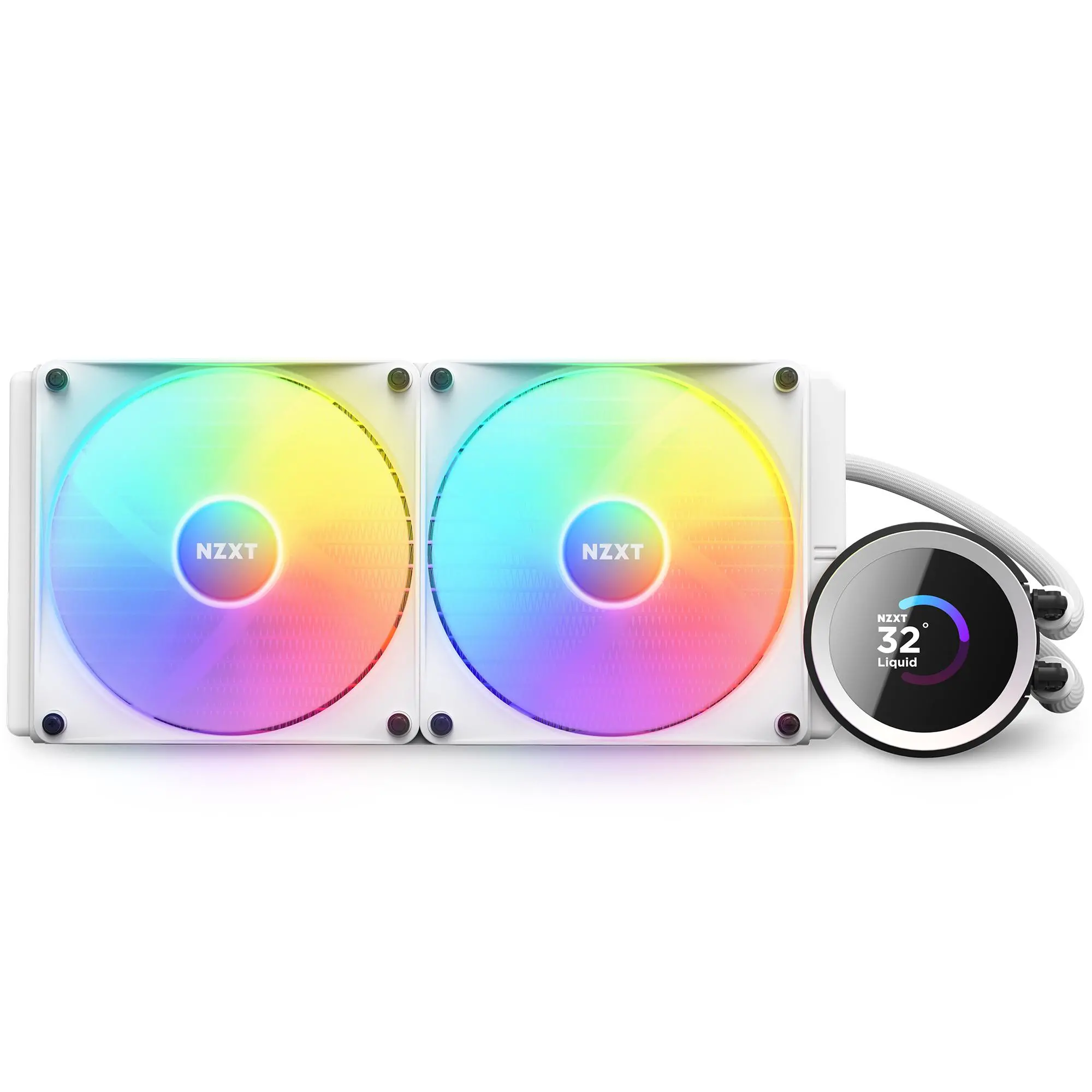 Охладител за процесор NZXT Kraken 280 RGB White, LCD Display - image 1