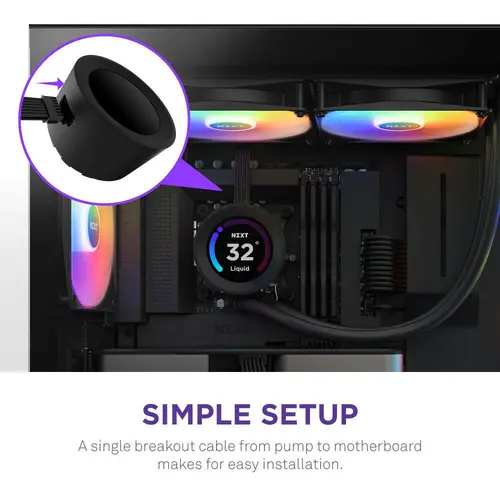 Охладител за процесор NZXT Kraken Elite RGB 280 Black, Customizable LCD Display - image 6