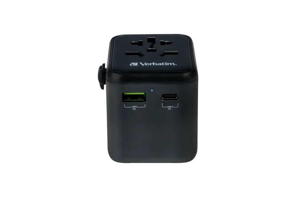 Адаптер, Verbatim UTA-02 Universal Travel Adapter with 1 x USB-C PD 20W / 1 x USB-A QC 3.0 - image 1