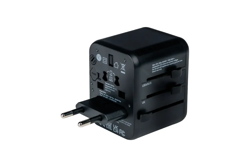 Адаптер, Verbatim UTA-02 Universal Travel Adapter with 1 x USB-C PD 20W / 1 x USB-A QC 3.0 - image 3