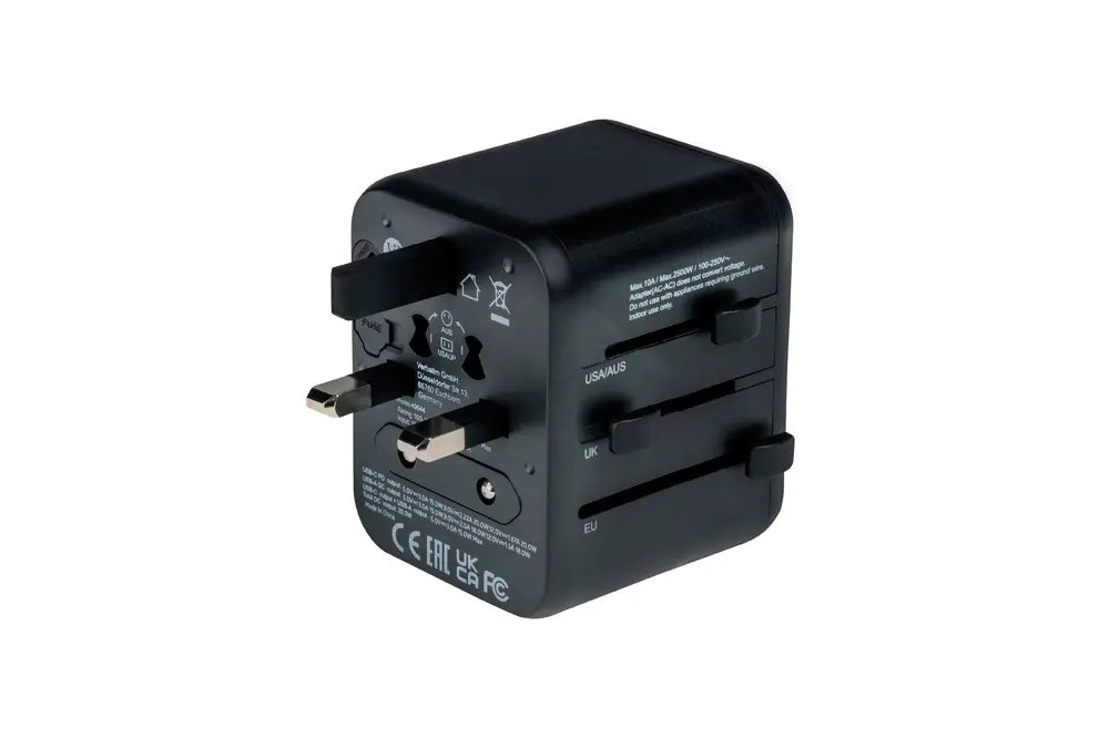 Адаптер, Verbatim UTA-02 Universal Travel Adapter with 1 x USB-C PD 20W / 1 x USB-A QC 3.0 - image 4