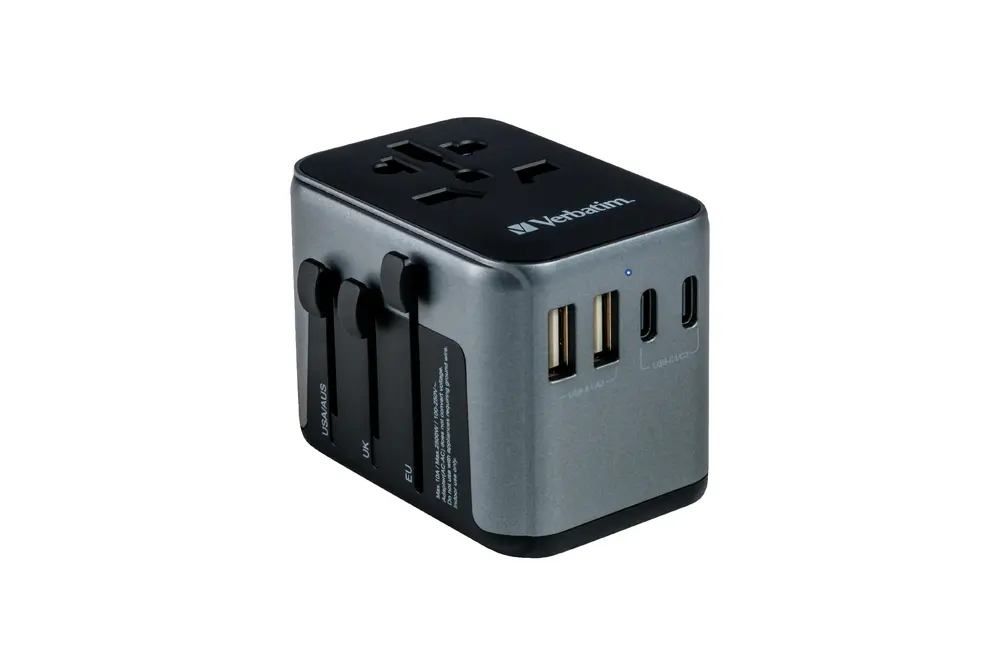 Адаптер, Verbatim UTA-03 Universal Travel Adapter with 1 x USB-C PD 30W & QC 3.0 / 2 x USB-C / 2 x USB-A