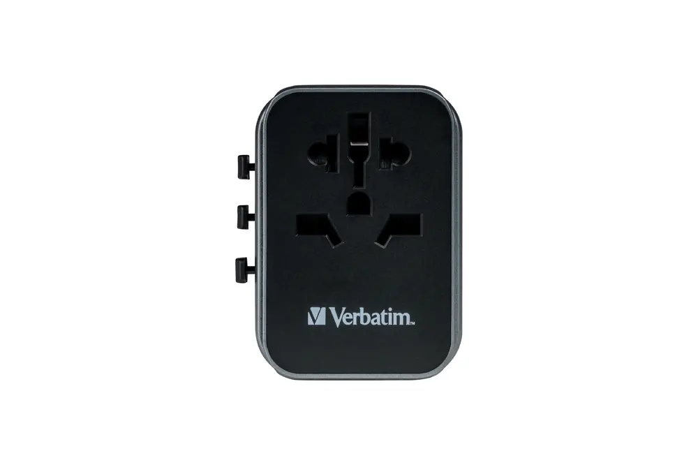 Адаптер, Verbatim UTA-03 Universal Travel Adapter with 1 x USB-C PD 30W & QC 3.0 / 2 x USB-C / 2 x USB-A - image 1
