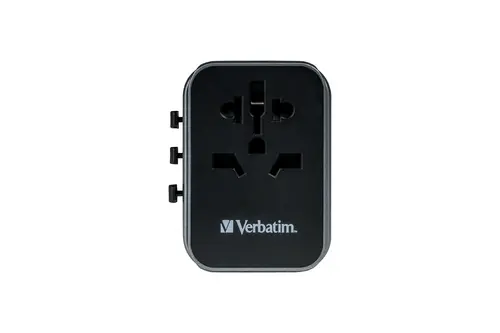 Адаптер, Verbatim UTA-03 Universal Travel Adapter with 1 x USB-C PD 30W & QC 3.0 / 2 x USB-C / 2 x USB-A - image 1