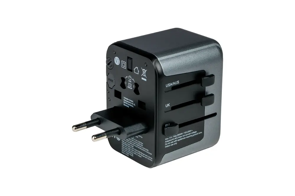 Адаптер, Verbatim UTA-03 Universal Travel Adapter with 1 x USB-C PD 30W & QC 3.0 / 2 x USB-C / 2 x USB-A - image 4