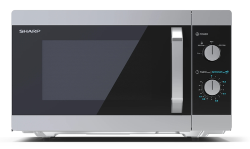 Микровълнова печка, Sharp YC-MS31E-S, Manual control, Cavity Material -steel, 23l, 800 W, Defrost, Timer Function, Black/Silver door, Cabinet Colour: Silver