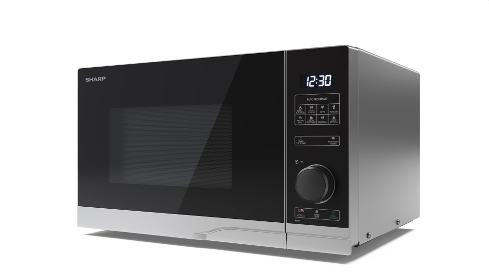Микровълнова печка, Sharp YC-PS234AE-S, Semi Digital, Cavity Material -Grey painted, 23l, 900 W, LED Display White, Timer & Clock function, Child lock, Silver door, Defrost, Cabinet Colour: Silver - image 1