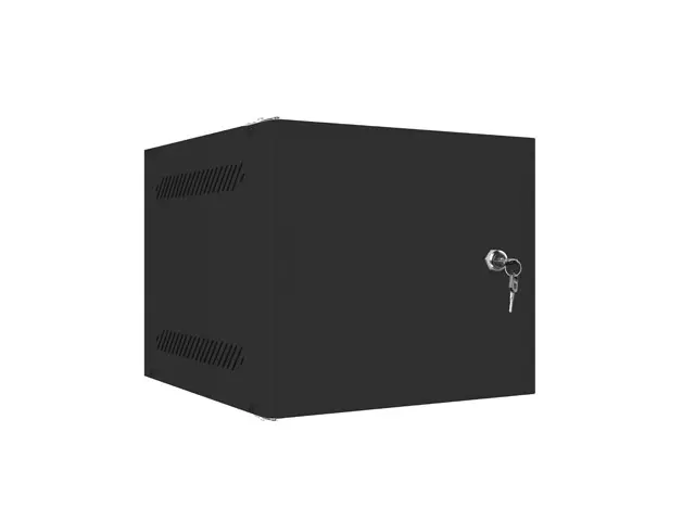 Cabinet de comunicații, Lanberg rack cabinet 10" montare pe perete 6U / 280x310 pentru autoasamblare cu ușă metalică (flat pack), negru