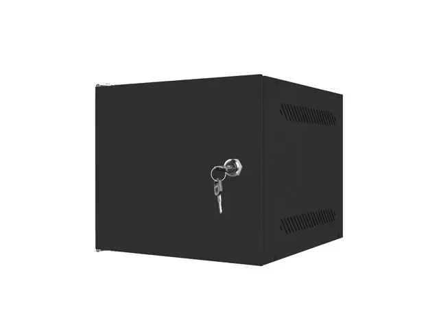 Комуникационен шкаф, Lanberg rack cabinet 10" wall-mount 6U / 280x310 for self-assembly with metal door (flat pack), black - image 1