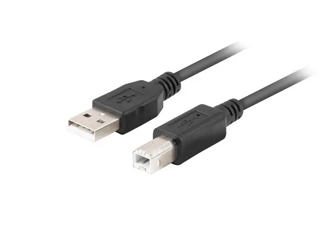 Кабел, Lanberg Cable USB-A(M)->USB-B(M) 2.0 Ferrite 1.8m Box Black