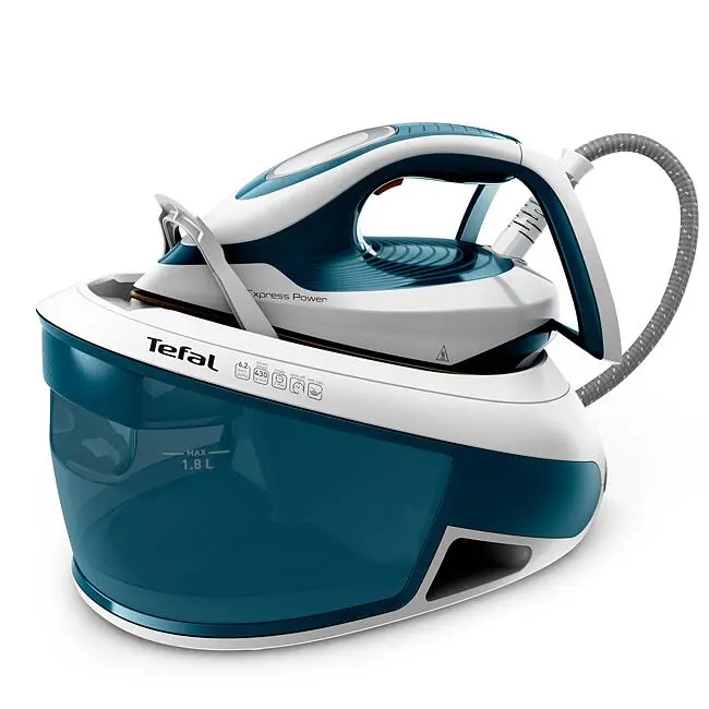 Σύστημα ατμού, Tefal SV8111E0 EXPRESS POWER, χωρίς boiler, μπλε, 2800W, θέρμανση 2 λεπτά - χειροκίνητη ρύθμιση - πίεση αντλίας 6.2 bar - 120g/min