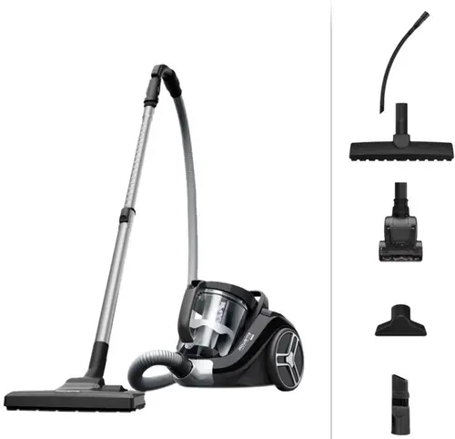 Прахосмукачка, Rowenta RO4B75EA Compact Power XXL, Black, 900W, 2.5L, 75 dB, 2in1 crevice, parquet, upholstery, mini turbo, precizion flex crevice