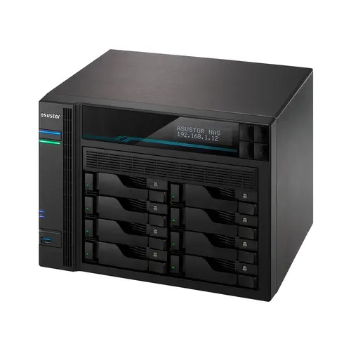 Мрежов сторидж, Asustor Lockerstore 8 AS6508T, 8-Bay NAS, Intel ATOM C3538 Quad-Core (Denverton 2.1GHz), 8GB DDR4 (Max 32 GB) , 10 GbE x 2, 2.5 GbE x 2, USB 3.2 Gen-1 x 2, 8 x 2.5” / 3.5” SATA or SSD, 2x M.2PCIe (NvMe) or SATA SSD, with lock. tray, AES-NI hardware encr. - image 4