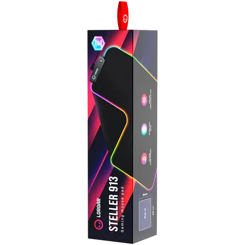 Lorgar Steller 913, Gaming mouse pad, High-speed surface, anti-slip rubber base, RGB backlight, USB connection, Lorgar WP Gameware support, size: 360mm x 300mm x 3mm, weight 0.250kg - image 5