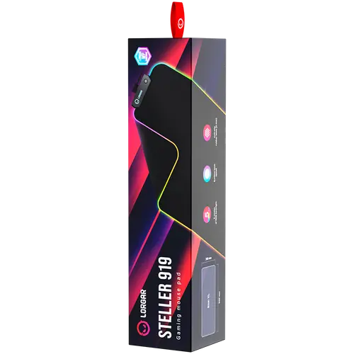 Lorgar Steller 919, Mouse pad pentru gaming, suprafață de mare viteză, bază din cauciuc antiderapantă, iluminare RGB, conexiune USB, suport Lorgar - 6