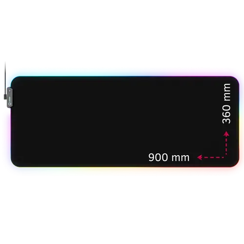 Lorgar Steller 919, Gaming mouse pad, High-speed surface, anti-slip rubber base, RGB backlight, USB connection, Lorgar WP Gameware support, size: 900mm x 360mm x 3mm, weight 0.635kg