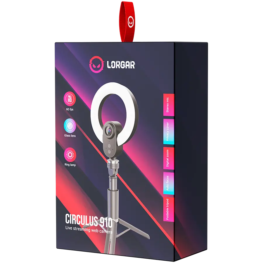 LORGAR Κάμερα Streaming Circulus 910 5MP Φωτισμός δακτυλίου - image 5