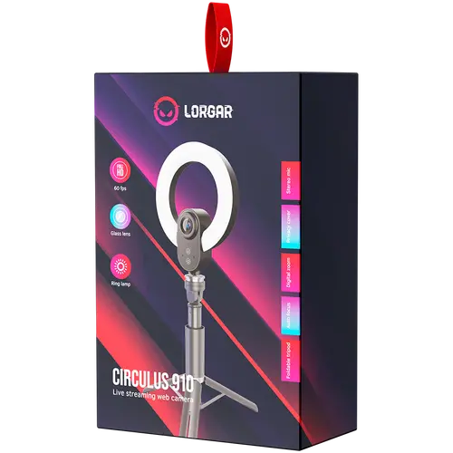 LORGAR Κάμερα Streaming Circulus 910 5MP Φωτισμός δακτυλίου - 6