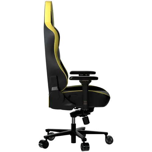 LORGAR Base 311, Gaming chair, PU eco-leather, 1.8 mm metal frame, multiblock mechanism, 4D armrests, 5 Star aluminium base, Class-4 gas lift, 75mm PU casters, Black + yellow - image 2