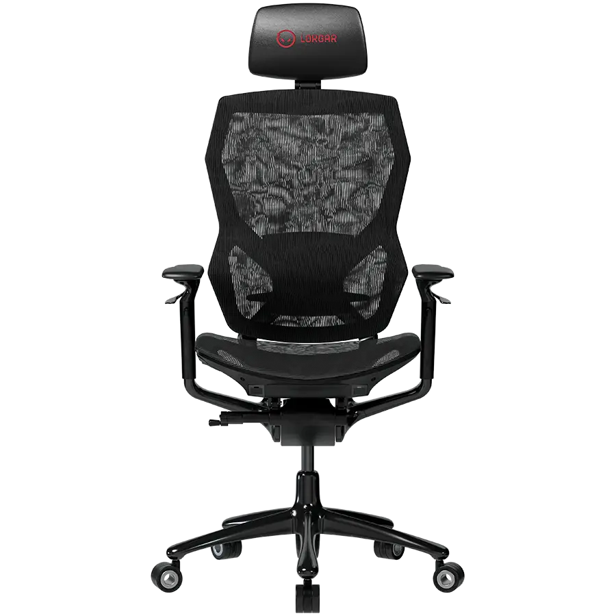 LORGAR Grace 855, Gaming chair, Mesh material, aluminium frame, multiblock mechanism, 3D armrests, 5 Star aluminium base, Class-4 gas lift, 60mm PU casters, Black