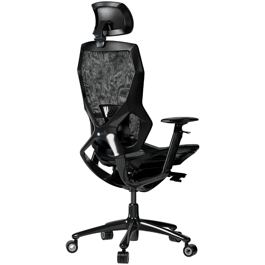 LORGAR Grace 855, Gaming chair, Mesh material, aluminium frame, multiblock mechanism, 3D armrests, 5 Star aluminium base, Class-4 gas lift, 60mm PU casters, Black - image 5
