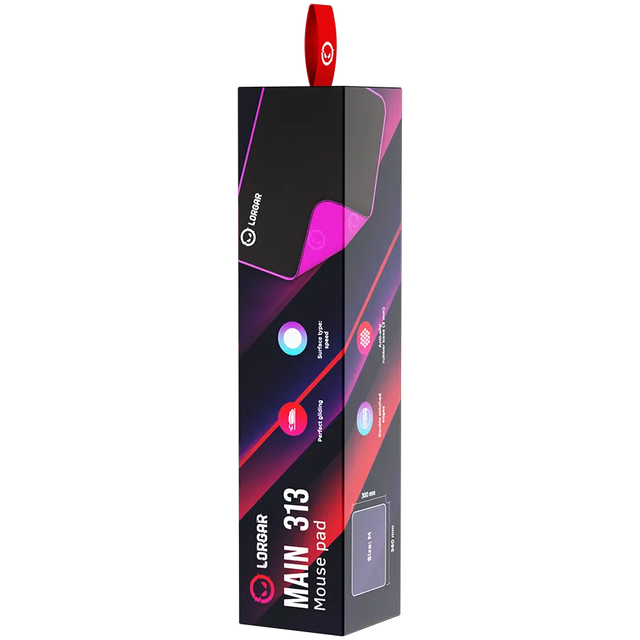 Lorgar Main 313, Gaming mouse pad, High-speed surface, Purple anti-slip rubber base, size: 360mm x 300mm x 3mm, weight 0.195kg - image 7