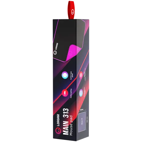 Lorgar Main 313, Gaming mouse pad, High-speed surface, Purple anti-slip rubber base, size: 360mm x 300mm x 3mm, weight 0.195kg - image 7