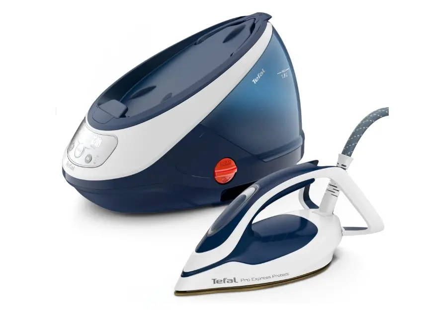 Парогенератор, Tefal GV9221E0 ProExpress Protect, blue, 2600W, electronic temp settings, 7,6bars, 140g/min, steam boost 550g/min, Durilium Airglide Autoclean Ultra Thin soleplate, AD, AO, removable water tank 1,8L, calc collector, lock system, fast heat up 2min - image 3
