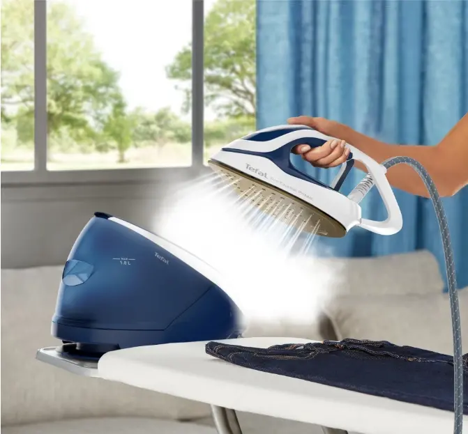 Парогенератор, Tefal GV9221E0 ProExpress Protect, blue, 2600W, electronic temp settings, 7,6bars, 140g/min, steam boost 550g/min, Durilium Airglide Autoclean Ultra Thin soleplate, AD, AO, removable water tank 1,8L, calc collector, lock system, fast heat up 2min - image 6