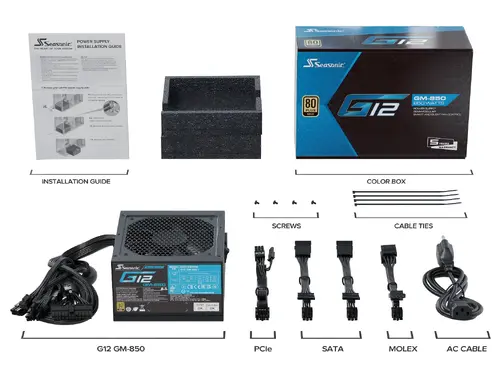 Захранващ блок Seasonic G12 GM-850, 850W, 80+ GOLD - image 1