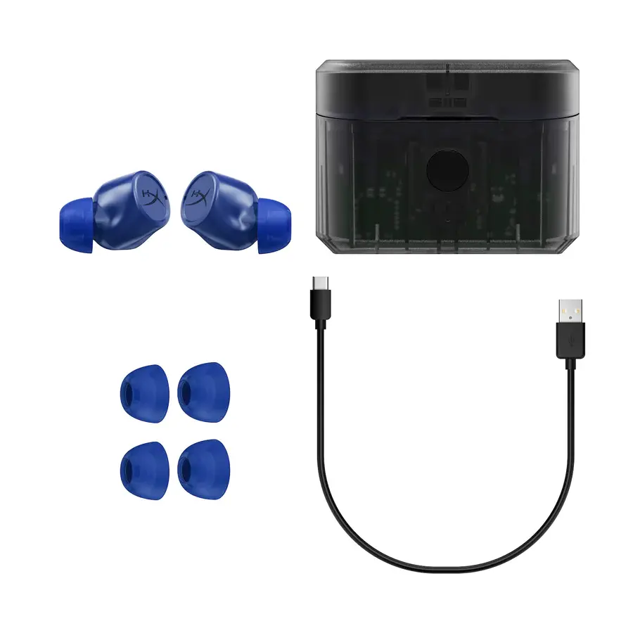 Блутут слушалки тапи с микрофон HyperX Cirro Buds Pro - Сини - image 4