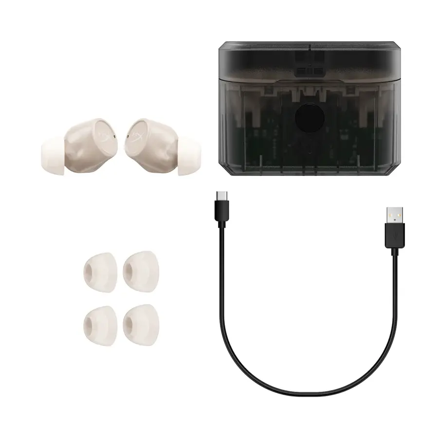 Блутут слушалки тапи с микрофон HyperX Cirro Buds Pro - Tan - image 5