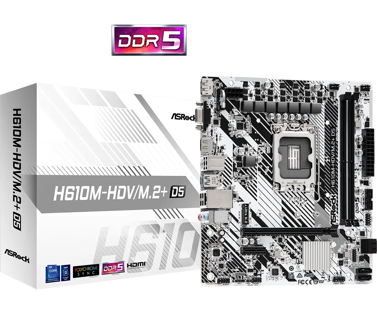 Дънна платка ASRock H610M-HDV/M.2+ D5 LGA1700 - image 3