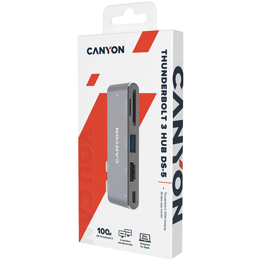CANYON hub DS-5 7in1 Thunderbolt 3 Space Grey - image 4